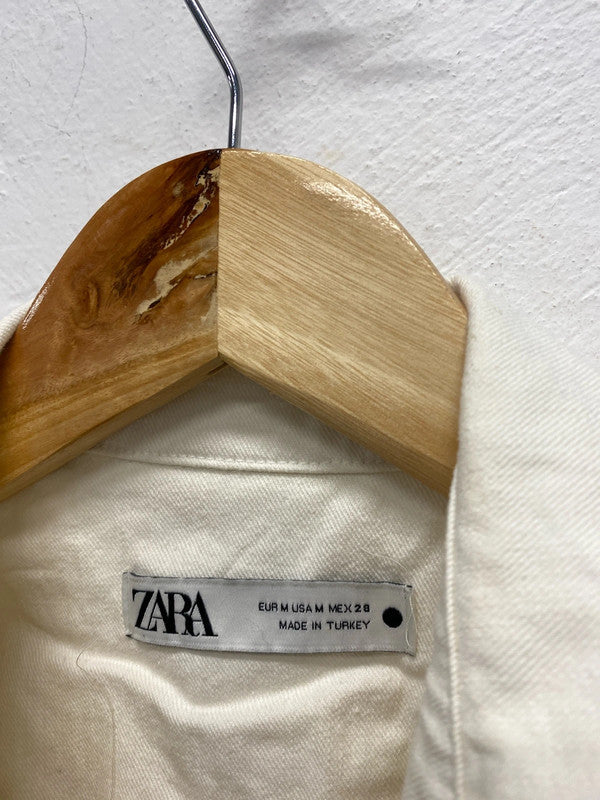 Fabulous Zara Cream Denim Midi shirt Dress UkM KS002