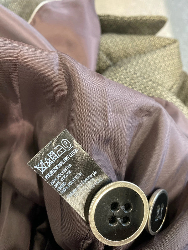 Fabulous Autograph by M&S Brown black micro check Jacket occasion events Uk22 NC001