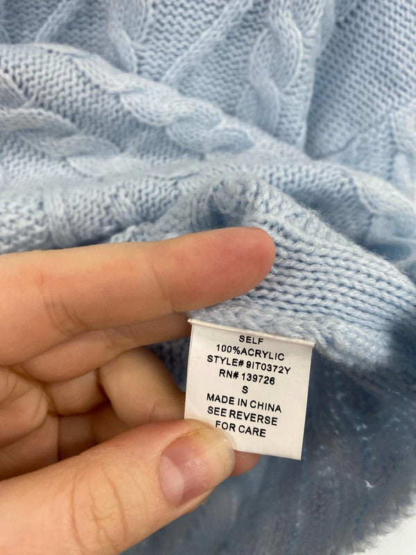 Wild Honey Preppy Baby Blue Crop Jumper Size S MM005