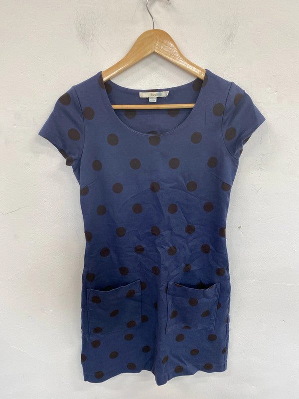Boden Lovely Navy Polkadot Mini Dress UK 8 MM005