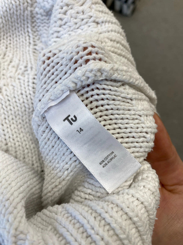 Fabulous trio of crochet knit jumpers Uk12-14 Tu & warehouse #4 LN001