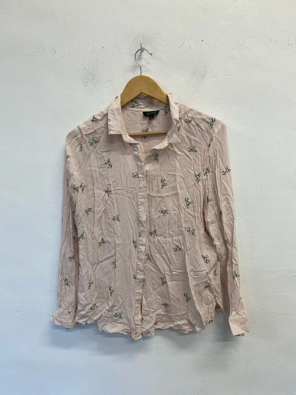 Fabulous Rose Unicorn Topshop blouse Uk16 JR001