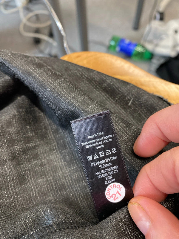 Fabulous Black & Grey Checked puff sleeve dress Uk18 New CR002