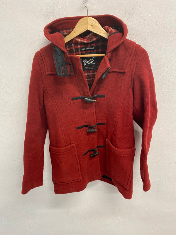 Vintage Gloverall red duffle UK30 US6 toggles hooded TC002