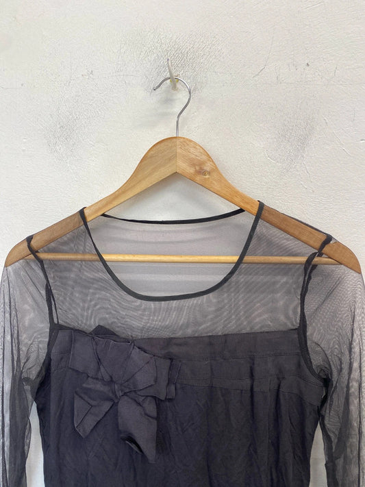 Lovely next grey long sleeve mesh top UK 12 MM005