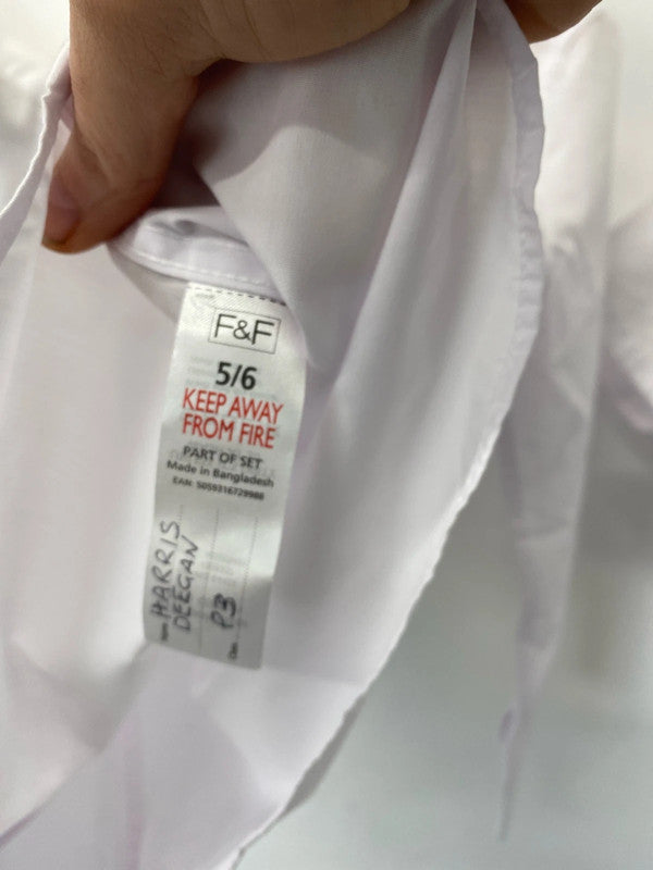 Fab Bundle of school shirts age 5-6 M&S & F&F white summer #64 LD003