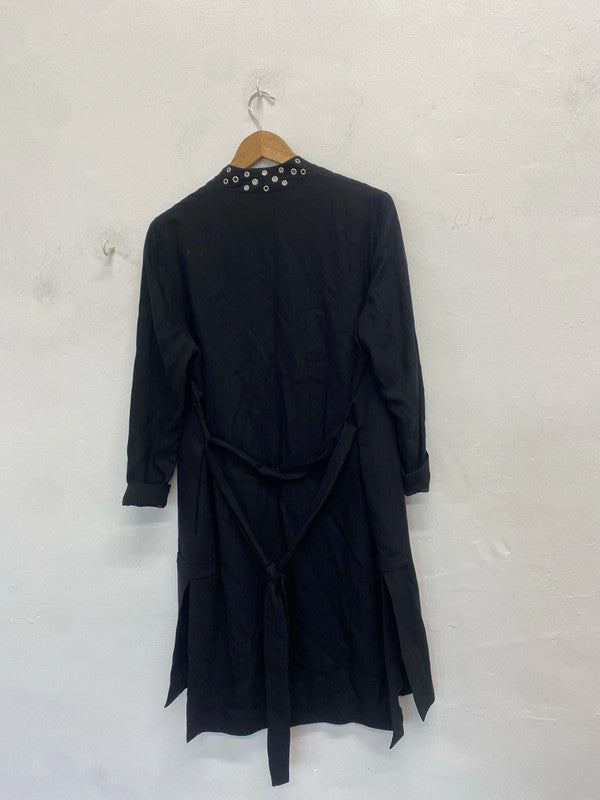 Stunning AllSaints kady kimono in black with tie belt UK m SSOO2