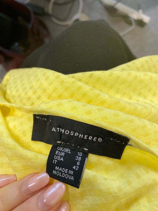 Stunning atmosphere yellow ditsy frill cami vest UK 10 JB001