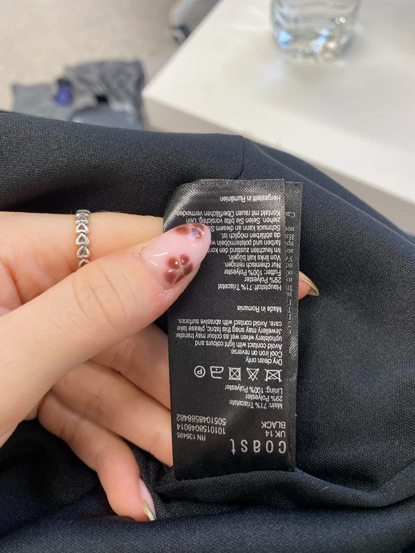 Lovely coast ruched zip black midi dress sleeveless UK 14 MW001