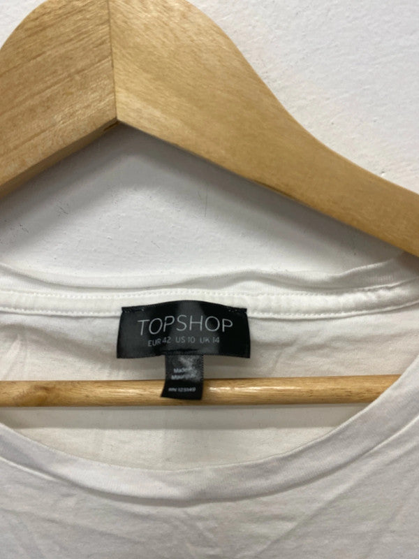Fabulous Topshop White T shirt Uk14 You make me smile NN001