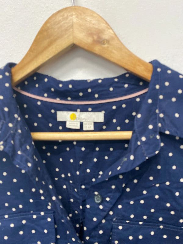 Fabulous Navy a Boden spotted Cotton shirt Uk10 Regular MM005