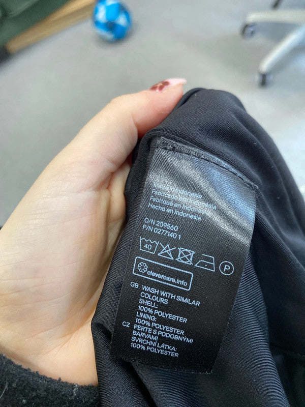 Lovely H&M black slip dress with gold neckline UK 12 LL003