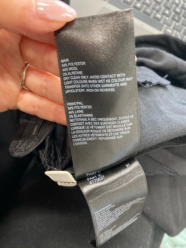 Lovely whistles wool blend black office trousers UK 10 RF001