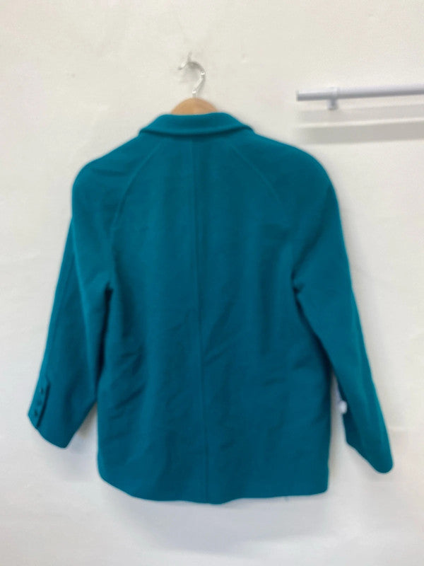 Fabulous Vintage Planet wool blend teal coat Uk14 MW001