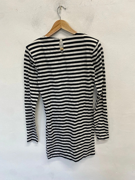 Lovely French connection stripe black white dress new with tags UK 12 NN001