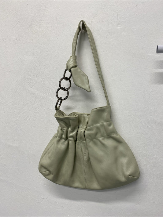 Fabulous super rare Mint Green Furla leather Bag Chain Detail Small SD002