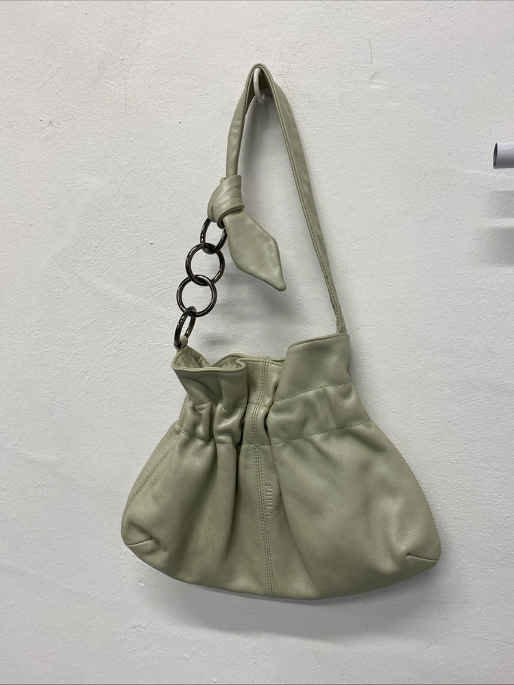 Fabulous super rare Mint Green Furla leather Bag Chain Detail Small SD002