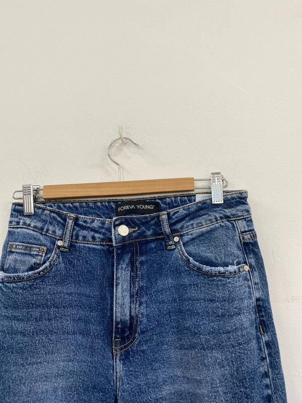 Fabulous Foreva Young wide leg flare high waist jeans Uk10 CD001