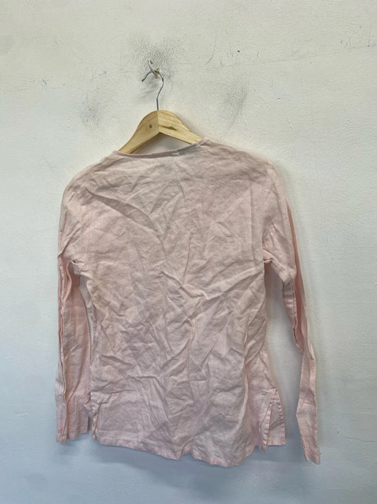 Gorgeous Malcolm & Co pink pearl embellished blouse UK M MM005