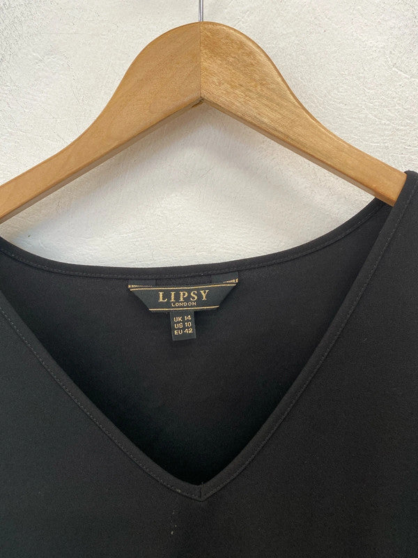 Fabulous Lipsy Black classic skater dress Uk14 GW001