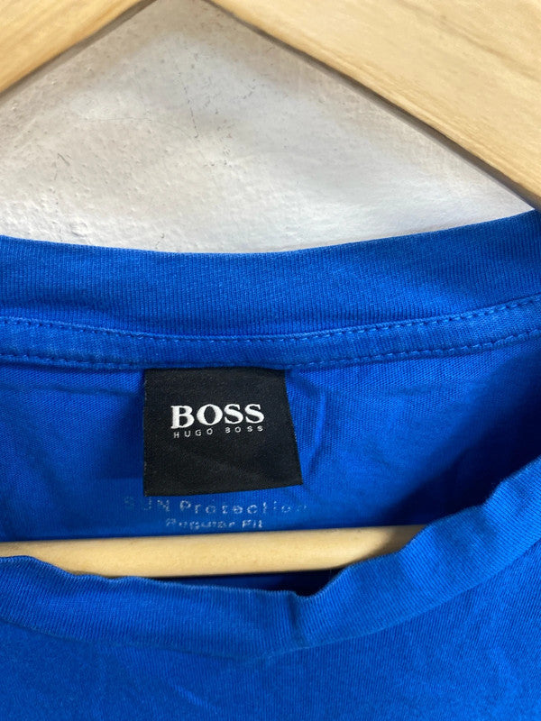 Classic Hugo Boss blue logo t-shirt S SD001