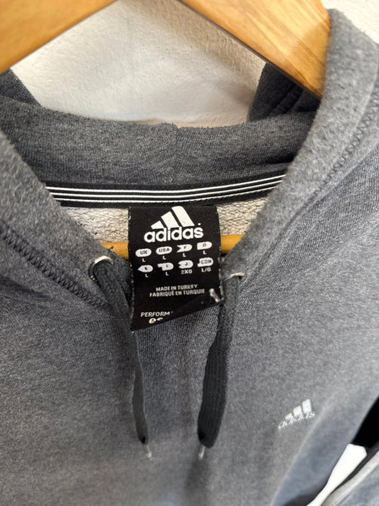 Adidas grey hoodie pullover L NC001