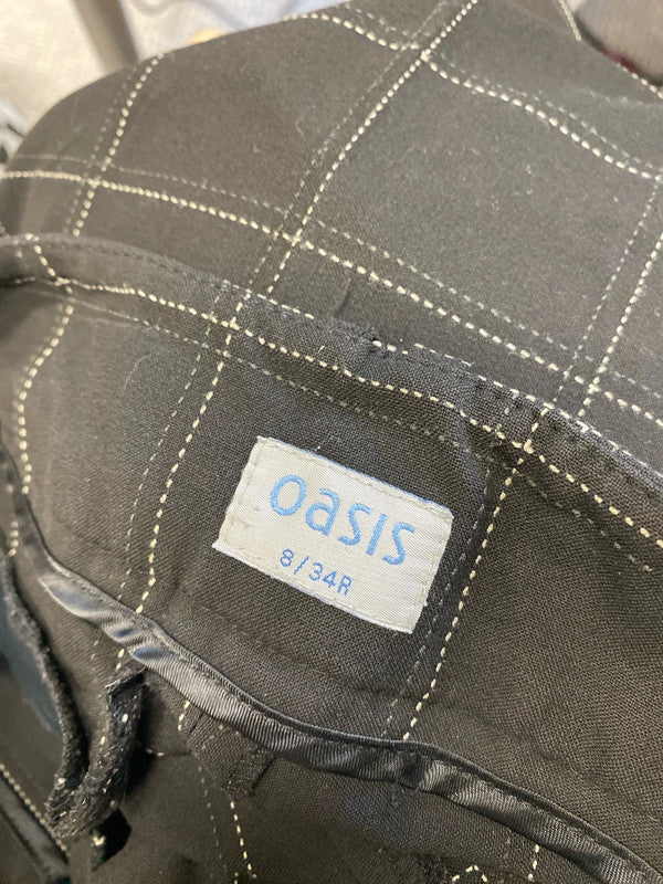 Lovely oasis checked black white trousers UK 8 AG005