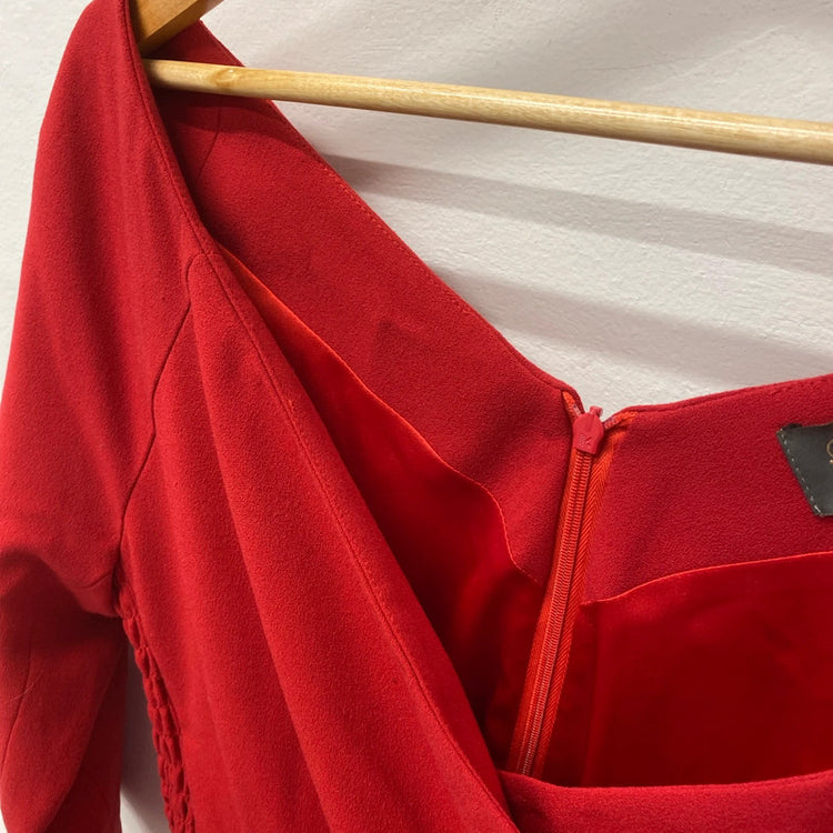 Fabulous Bombshell London confidence dress sultry red Uk12 TC002