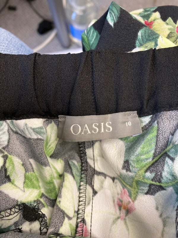 Fabulous Oasis floral trousers cropped summer chic Uk10 GK002