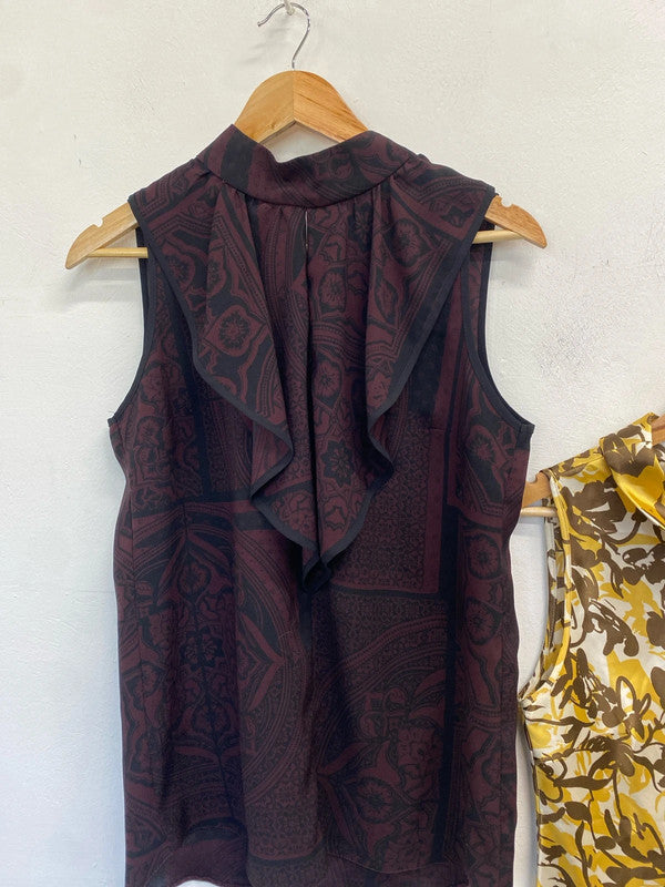 Lovely duo of sleeveless pattern tops next UK 10 SW001 #10