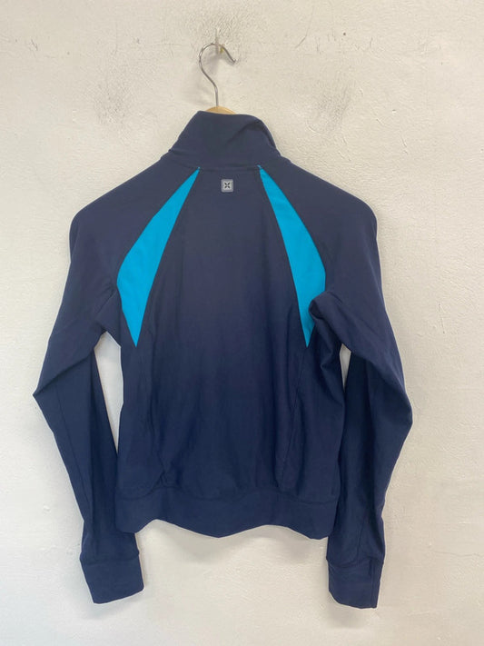Nike Stylish Navy & Turquoise Zip Thru Top Size M LW005