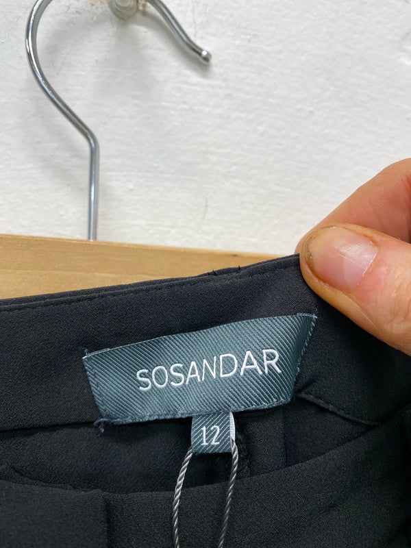 Fabulous Black cropped formal trousers Uk12 Sosandar LW005