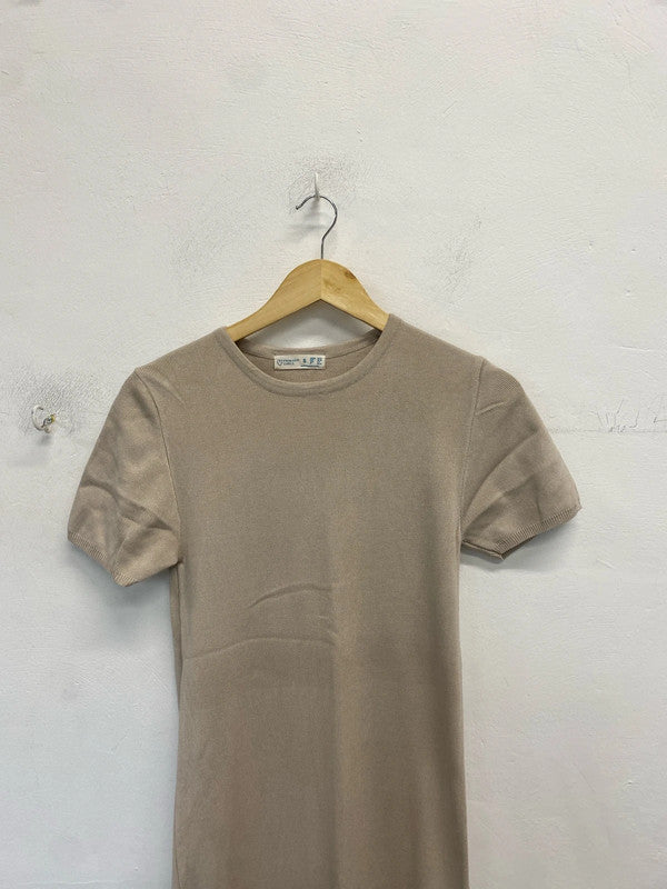 Lovely Primark casual beige Bodycon maxi dress UK S MB001