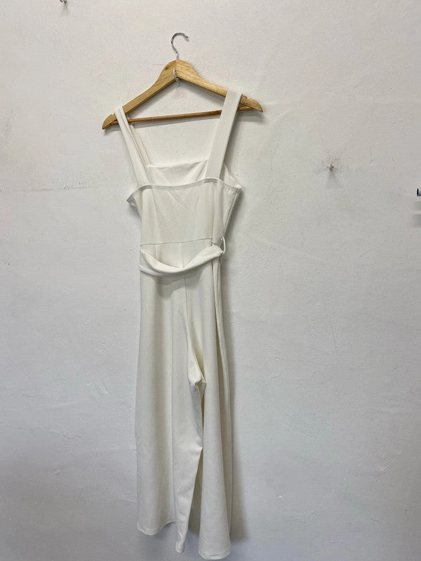 Fab New Look cropped jumpsuit ivory UkM occasions events MB001