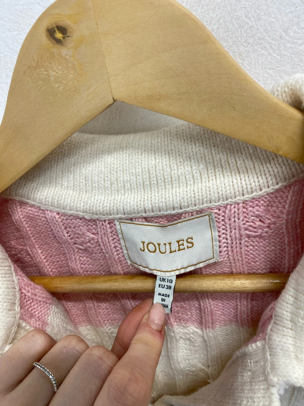 Lovely joules striped knit pink white jersey UK 10 EC001