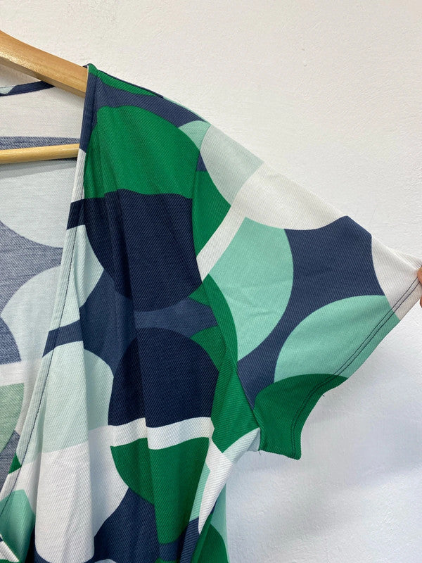 Fabulous Bright Green retro vibe wrap dress Uk18 By Next NC001