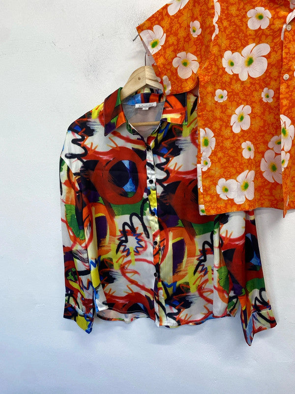 Lovely duo of funky shirts holiday essential zibilondon UK 8 GK002 #9