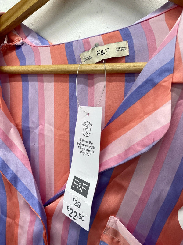 Fabulous Rainbow Pastel stripe New Pyjamas Uk20-22 TU #113 LK006