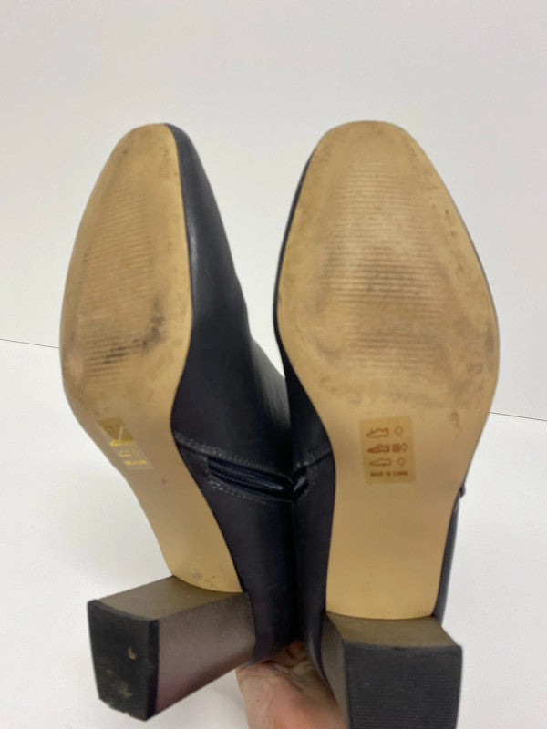 Fab TU charcoal grey ankle boots with metallic heel Uk7 JW002