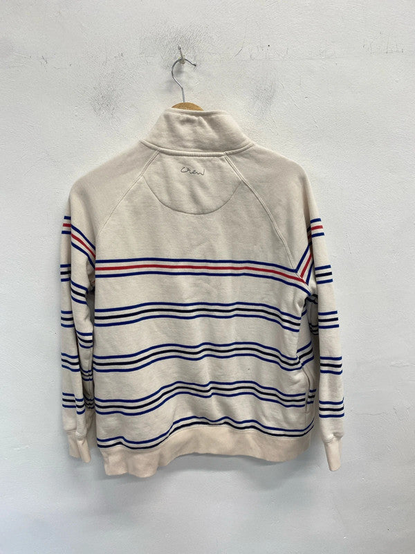 Lovely crew clothing company striped 1/4 zip jumper UK 16 LG006