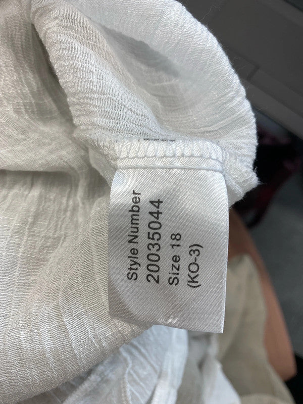 Fabulous Roman beige white dragonfly floaty tunic midi UK 18 YM001