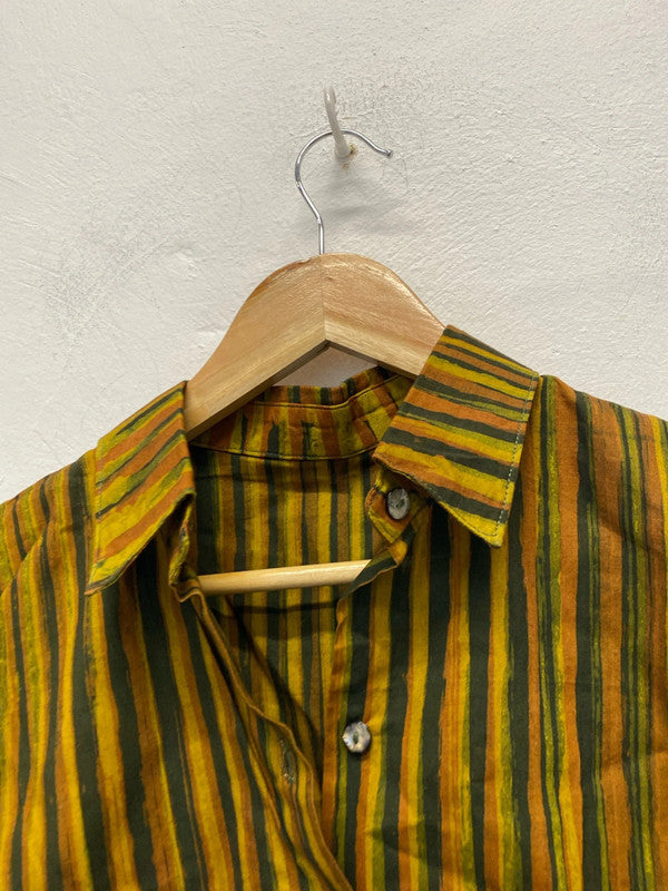 Fabulous Handmade striped sleeveless shirt Uk14/16 EC003