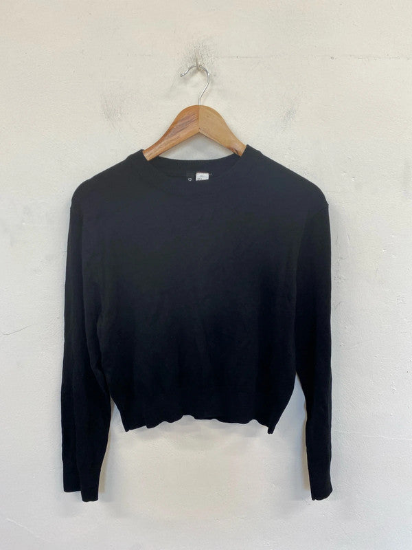 H&M Stylish Black Knit Top Size S LK009