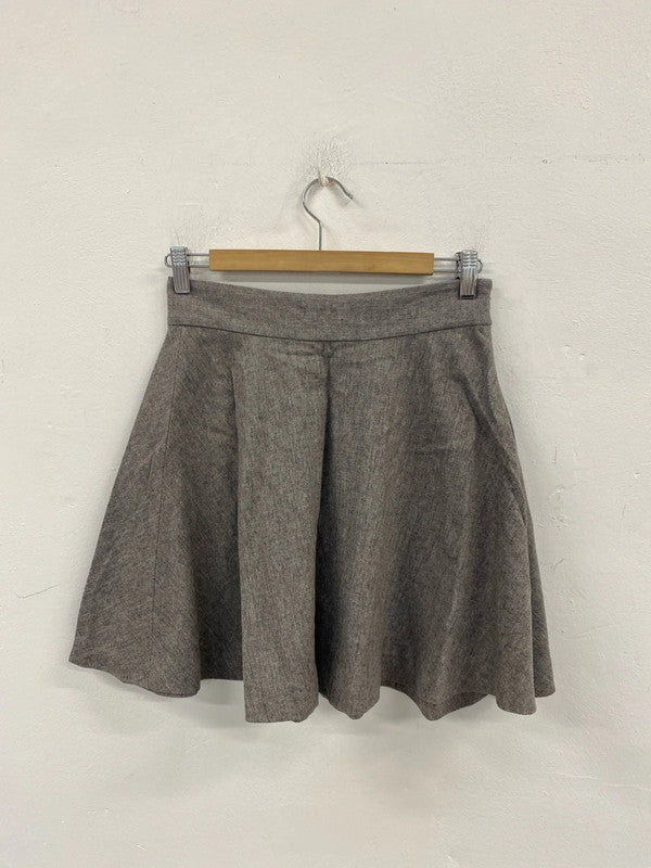 French Connection Preppy Grey Skater Skirt UK 10 AG006