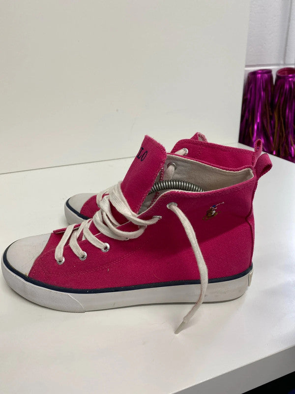 Fabulous Rare hot pink high tops by Polo Ralph Lauren Uk4 MM005