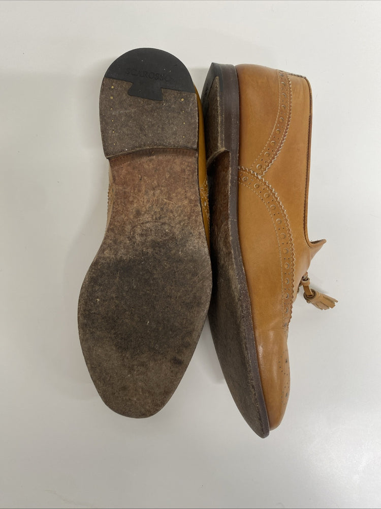 Scarosso Tan Tasseled Loafers Brogue UK8.5 EU42.5 Handmade Italian Quality LC