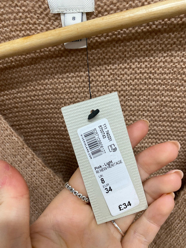 Lovely river island rose knit v neck wrap knit jumper UK 8 KM004