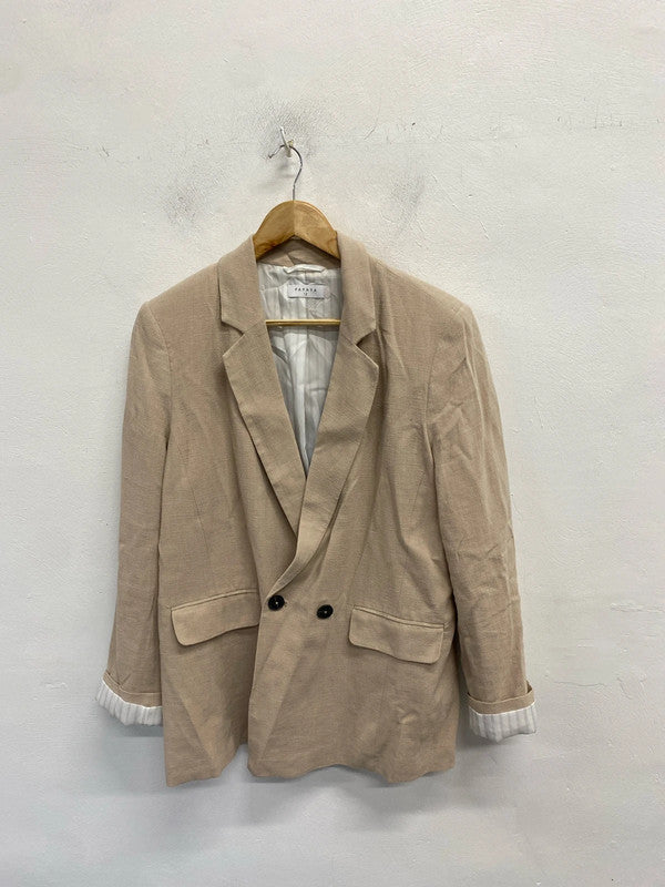 Lovely papaya beige linen blazer UK 12 AO001
