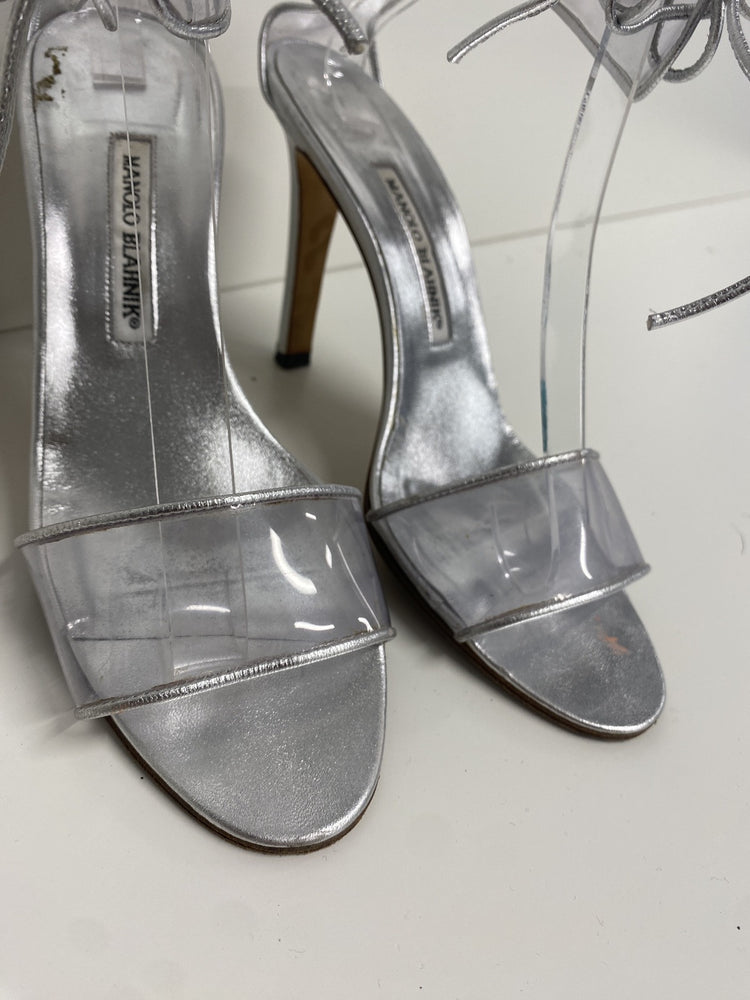 Lovely Manolo Blahnik C Lucita Plastic Transparent Heels UK 7 JP001