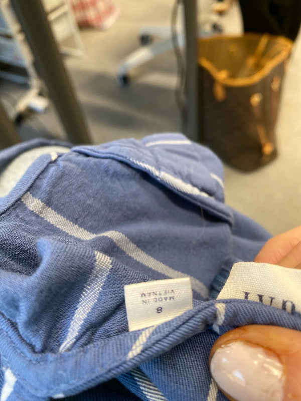 Fabulous Gap Striped soft blue dungarees Uk12 SS002